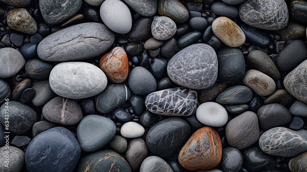 Abstract nature pebbles background. Blue pebble texture. Stone background. Generative AI Abstract nature pebbles background. Blue pebble texture. Stone background. Generative AI