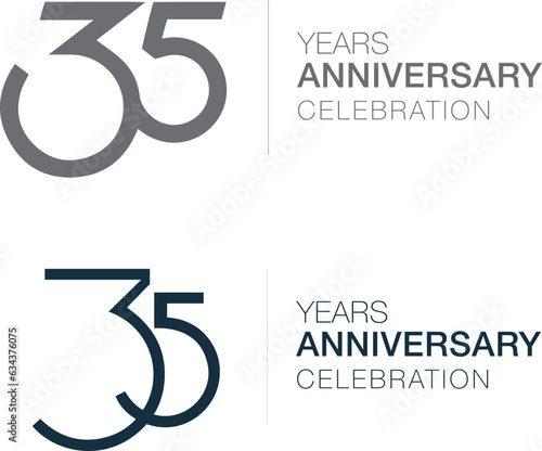 35 yıl logosu beyaz arka plan ile . Translation : 35 years logo with white background