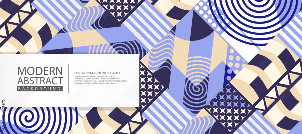 Obraz premium Modern Abstract Background with geometric artwork design, simple shapes and figures. Vector Illustration