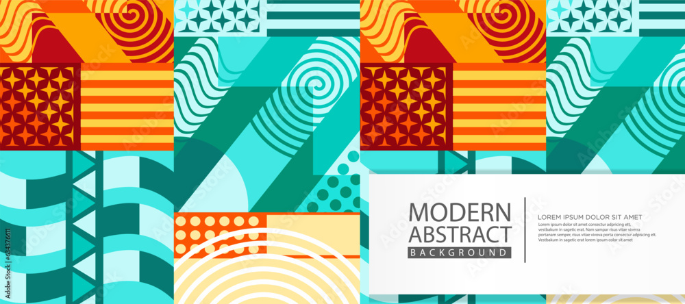 Modern Abstract Background with geometric artwork design, simple shapes and figures. Vector Illustration