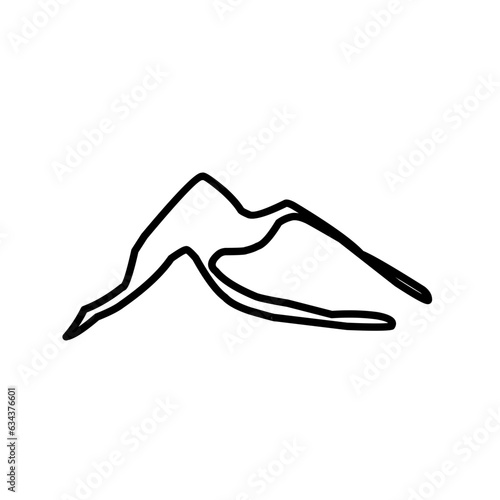 continuous line drawing of mountain