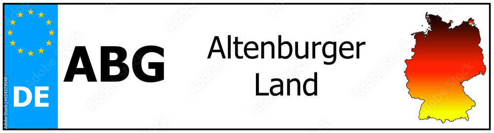 Naklejka premium Registration number German car license plates of Altenburger Land Germany