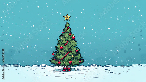 hand drawn cartoon christmas background material
