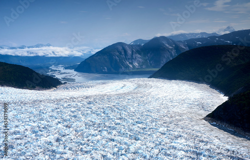 Aerial view of the Taku Glacier, Juneau, Alaska