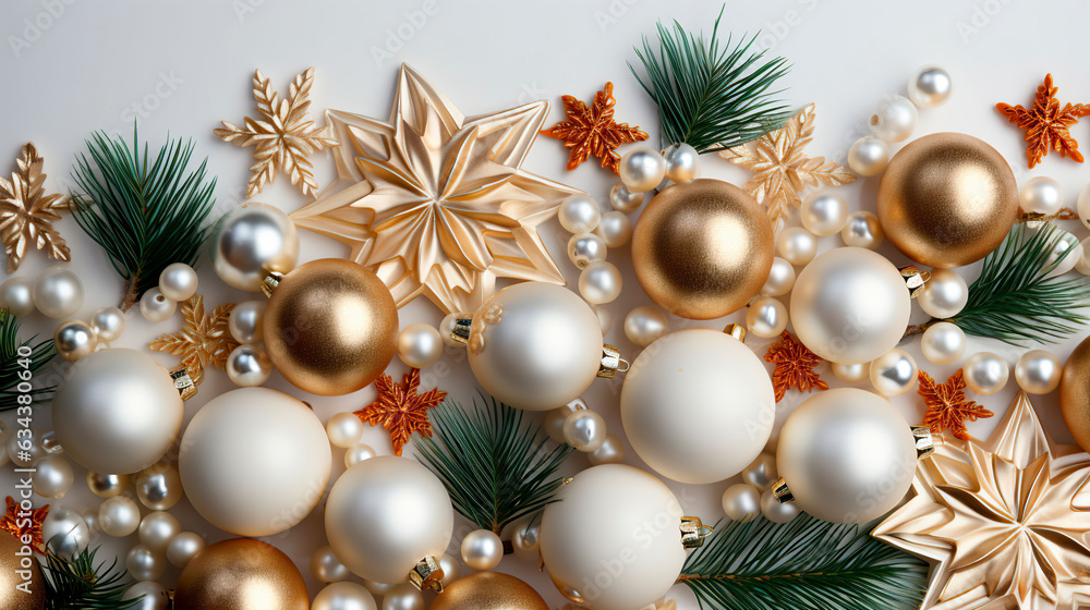 Embrace the enchanting holiday spirit with this charming Christmas background adorned with festive toys, berries, fir branches, and winter fruits. Ai generated Embrace the enchanting holiday spirit with this charming Christmas background adorned with festive toys, berries, fir branches, and winter fruits. Ai generated