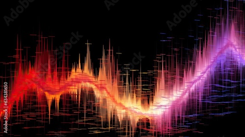 Reverberating Soundwave Refraction Wave Formation. RGB Color Spectrum Wavelength Synthesis Backdrop Wallpaper. 