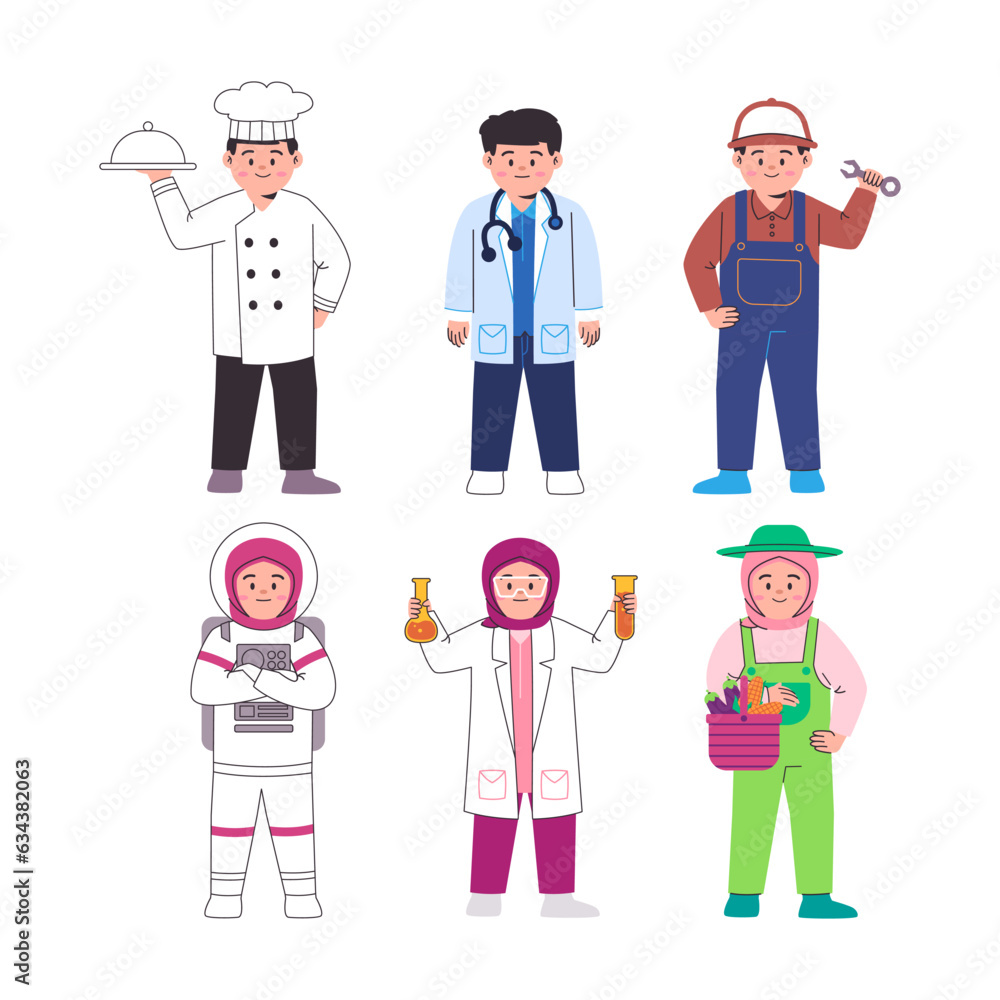 profession job chef doctor healthcare specialist repairman technical astronaut scientist and gardener