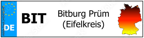 Registration number German car license plates of Bitburg Prüm (Eifelkreis)
 Germany photo