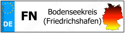 Registration number German car license plates of Bodenseekreis  Friedrichshafen   Germany
