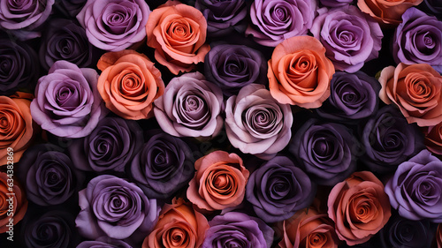 Orange Purple Black Roses Halloween Death Background Texture Illustration