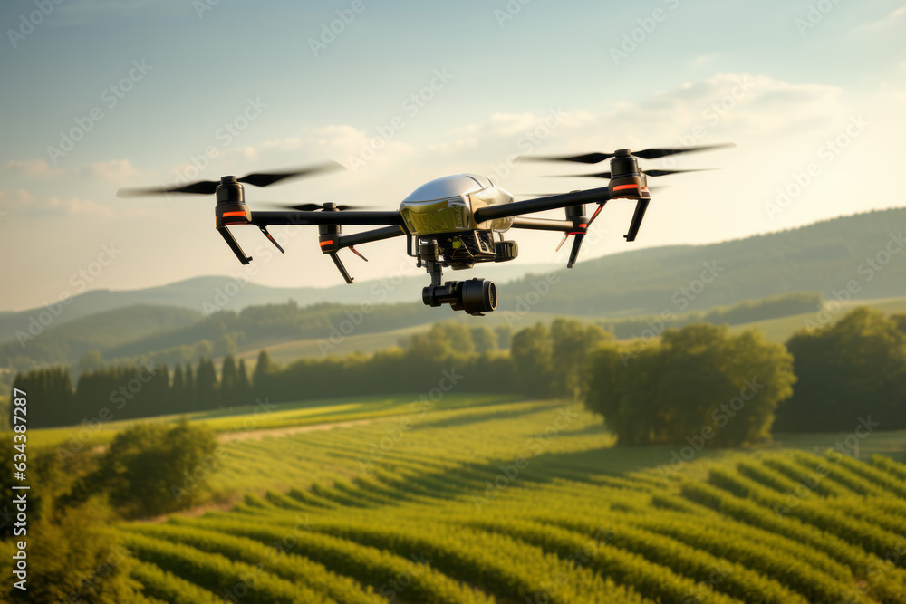 Drone capturing vibrant green field in full bloom Drone capturing vibrant green field in full bloom