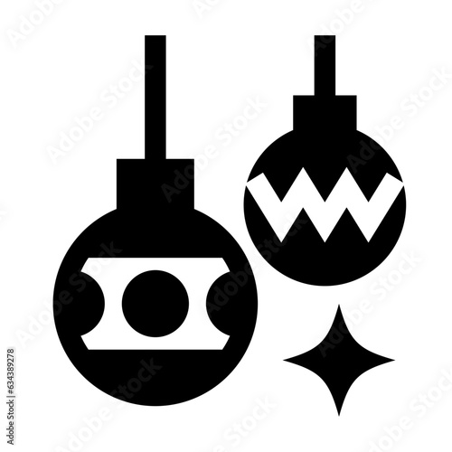 クリスマス、オーナメントを表す塗りつぶしスタイルのアイコン
