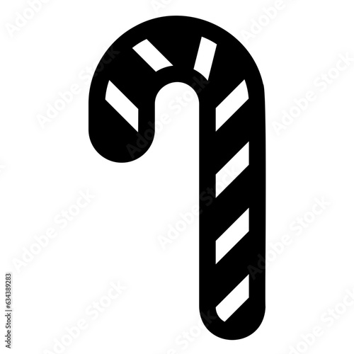 クリスマス、キャンディを表す塗りつぶしスタイルのアイコン