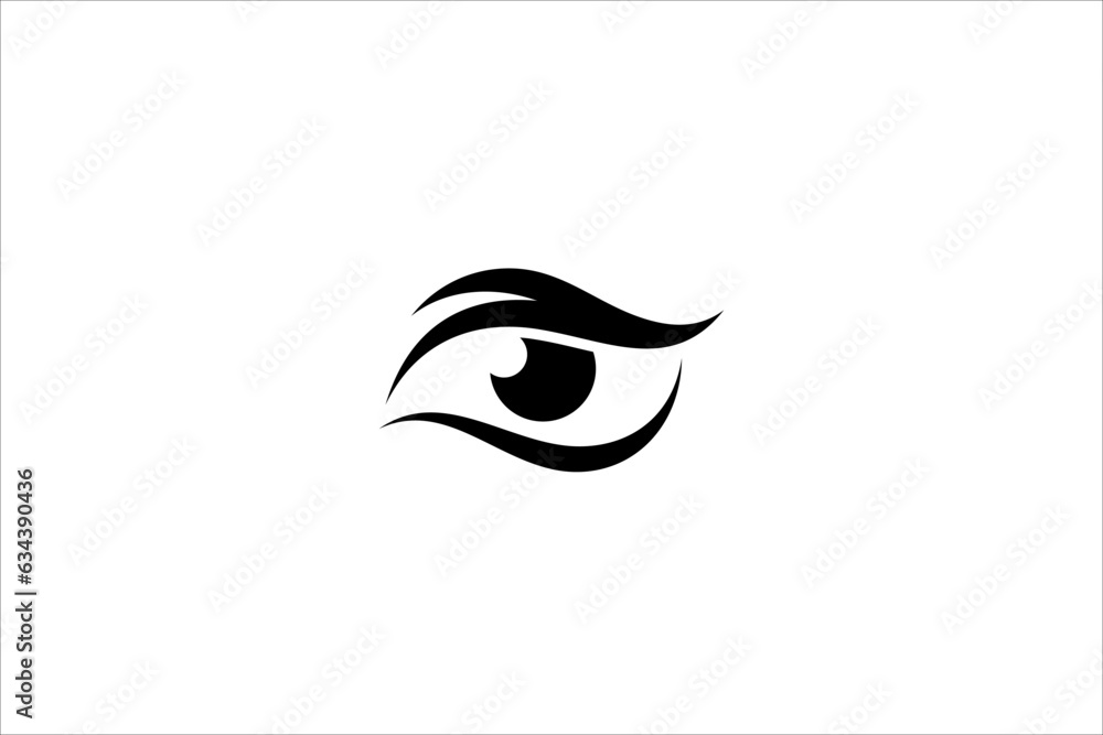 Eye flat logo design in black color Eye flat logo design in black color