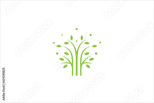 Green tree logo design element