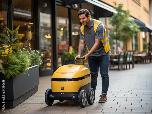 delivery robot on the stree...