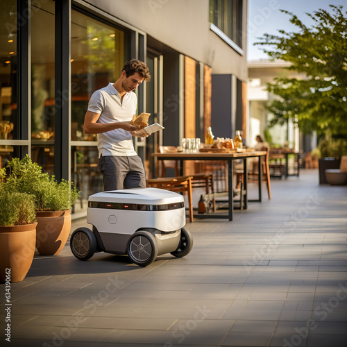 delivery robot on the stree...