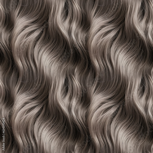 Curly brown and gray hair seamless background