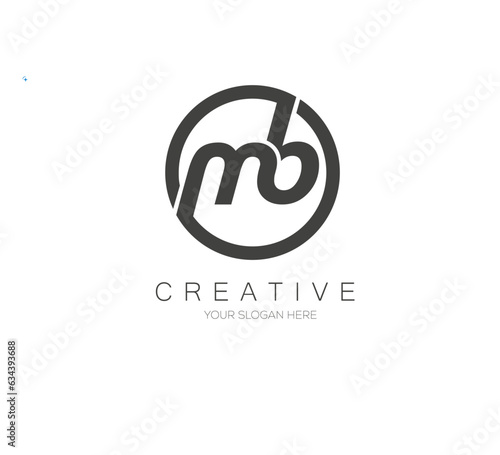 MB logo design template. Minimal design. Circle Logo Design