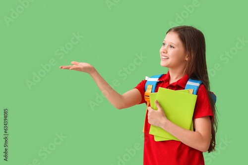Little schoolgirl with copy...