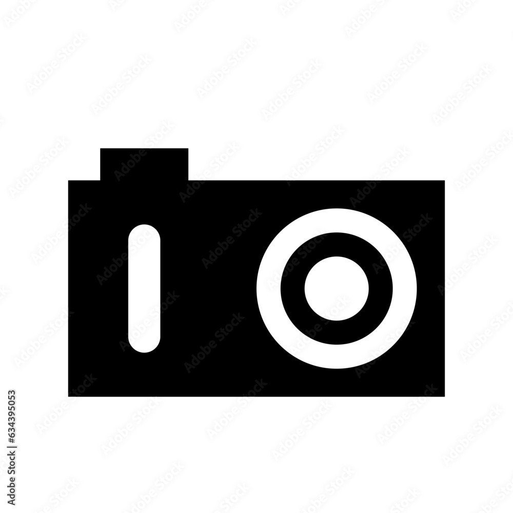 写真、コンパクトカメラを表す塗りつぶしスタイルのアイコン 写真、コンパクトカメラを表す塗りつぶしスタイルのアイコン