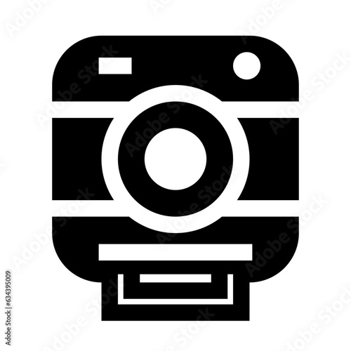 写真、インスタントカメラを表す塗りつぶしスタイルのアイコン