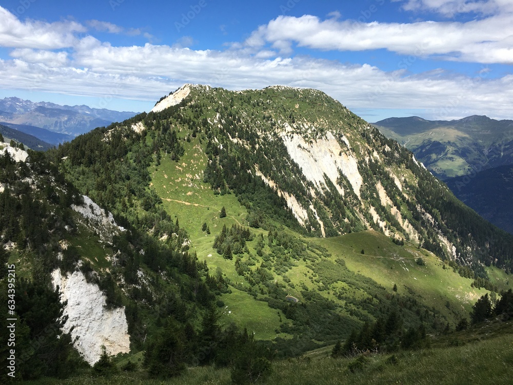 Vue depuis le rocher de Villeneuve, Parc national de la Vanoise, Alpes du Nord, Tarentaise, Savoie, France.