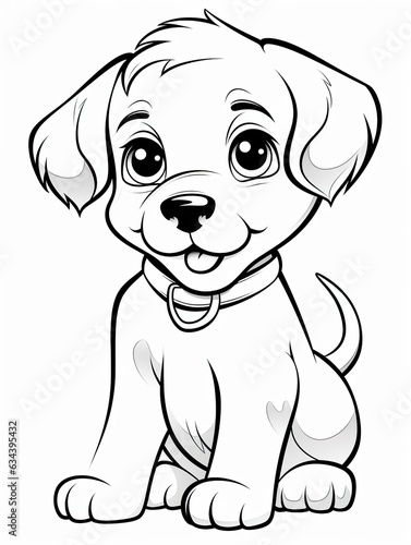 Coloring Page for Kids Linear flat vector collection isolated on white background simple thick lines kids or children cartoon coloring book pages