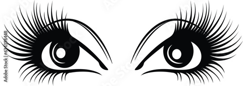 Black eyelash beauty logo icon