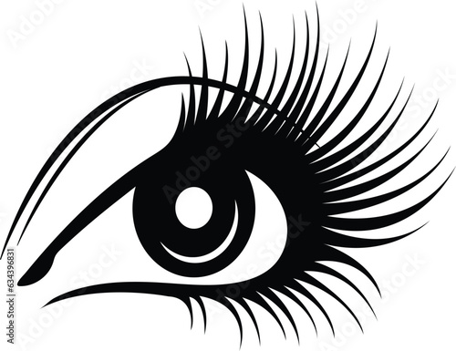 Black eyelash beauty logo icon