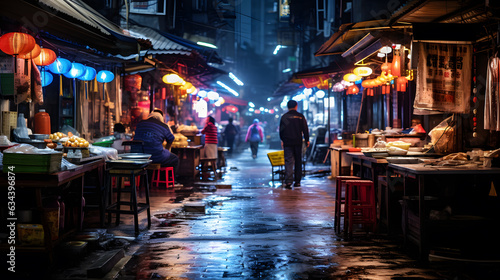 Asian Taverns At Night