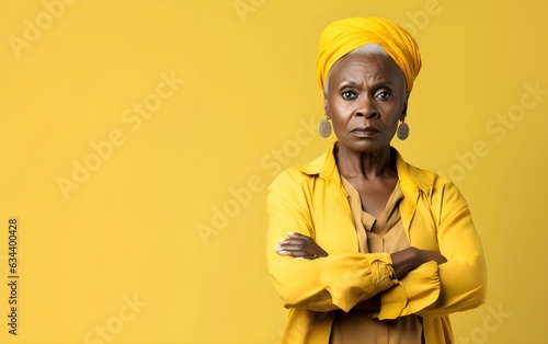 Canvas Print Senior African American woman wearing casual clothes and glasses skeptic and nervous, disapproving expression on face with crossed arms
