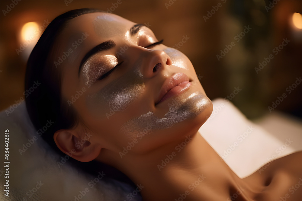Close up portrait of cosmetologist make rejuvenating face procedures for woman client in spa salon. Beauty treatment. Aesthetic cosmetology, face care. Facial generated by AI. Close up portrait of cosmetologist make rejuvenating face procedures for woman client in spa salon. Beauty treatment. Aesthetic cosmetology, face care. Facial generated by AI.