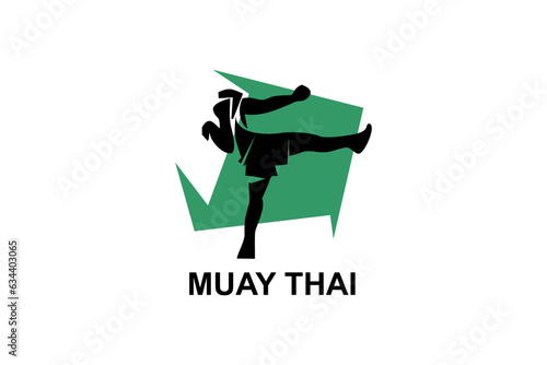 Muay thai or Thai Boxing sport vector line icon. sportsman, fighting stance. sport pictogram illustration.