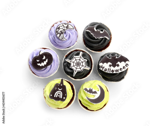 Halloween themed cupcakes w...