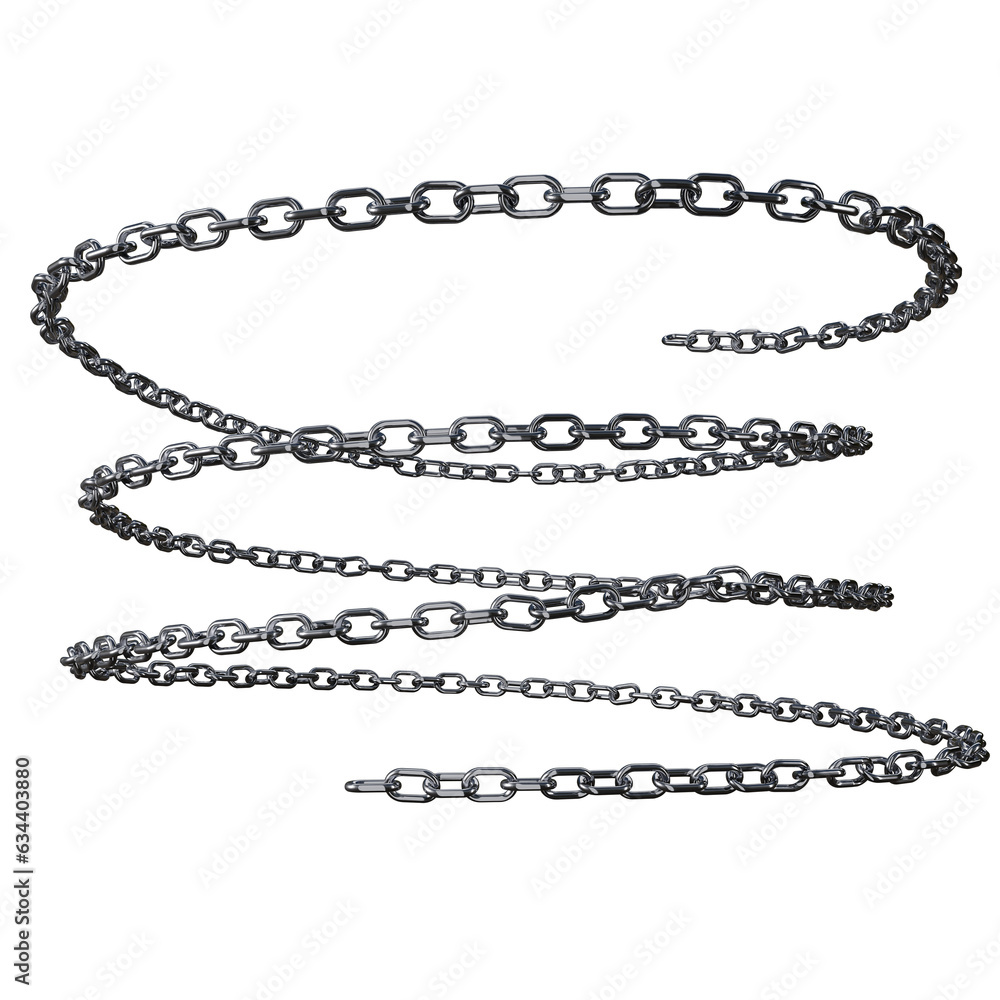 Realistic 3D Vector of a Sturdy Metal Chain with Stainless Rings, Rendered in Chrome or Steel, Isolated on a Png Transparent Background Realistic 3D Vector of a Sturdy Metal Chain with Stainless Rings, Rendered in Chrome or Steel, Isolated on a Png Transparent Background
