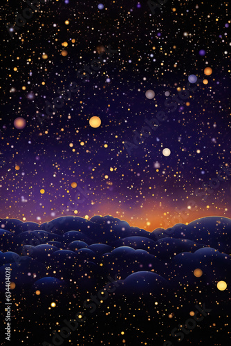 Night sky with stars and clouds, Space background