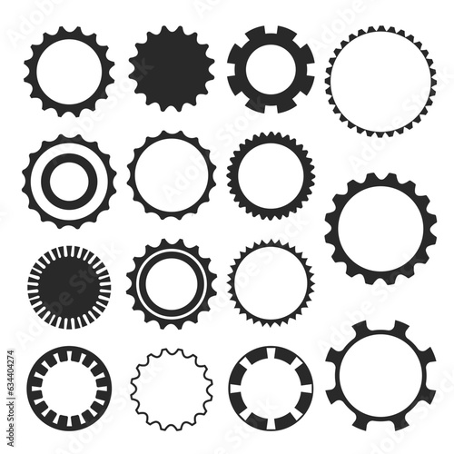 Set of gear flat design.settings icon.illustration of gear and lock gear repair symbol.