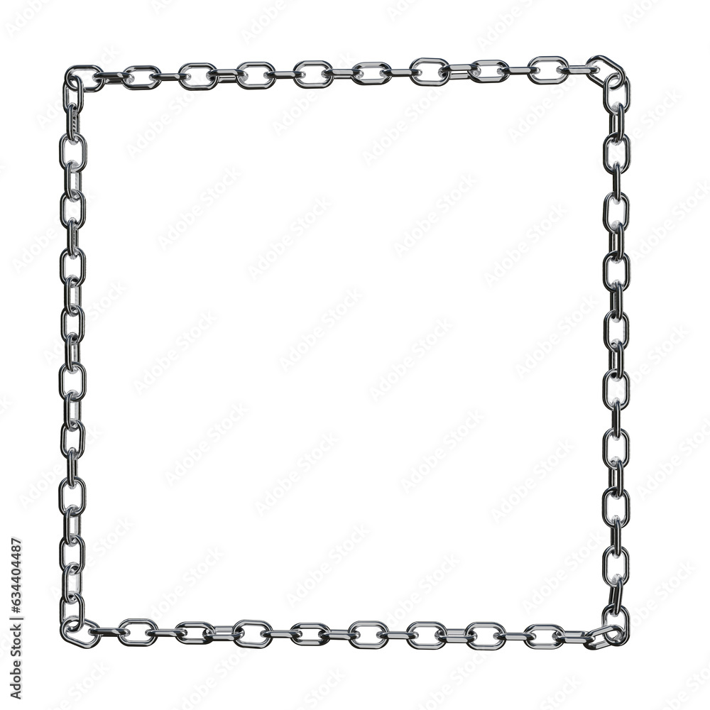 Realistic 3D Vector of a Sturdy Metal Chain with Stainless Rings, Rendered in Chrome or Steel, Isolated on a Png Transparent Background Realistic 3D Vector of a Sturdy Metal Chain with Stainless Rings, Rendered in Chrome or Steel, Isolated on a Png Transparent Background