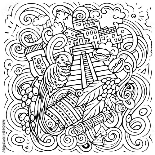 Guatemala cartoon doodle funny illustration