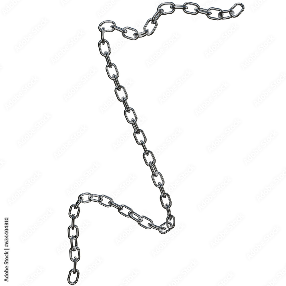 Realistic 3D Vector of a Sturdy Metal Chain with Stainless Rings, Rendered in Chrome or Steel, Isolated on a Png Transparent Background Realistic 3D Vector of a Sturdy Metal Chain with Stainless Rings, Rendered in Chrome or Steel, Isolated on a Png Transparent Background