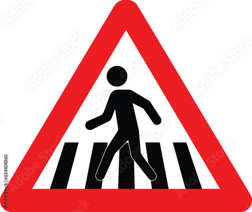 pedestrian crossing sign vector, eps 10