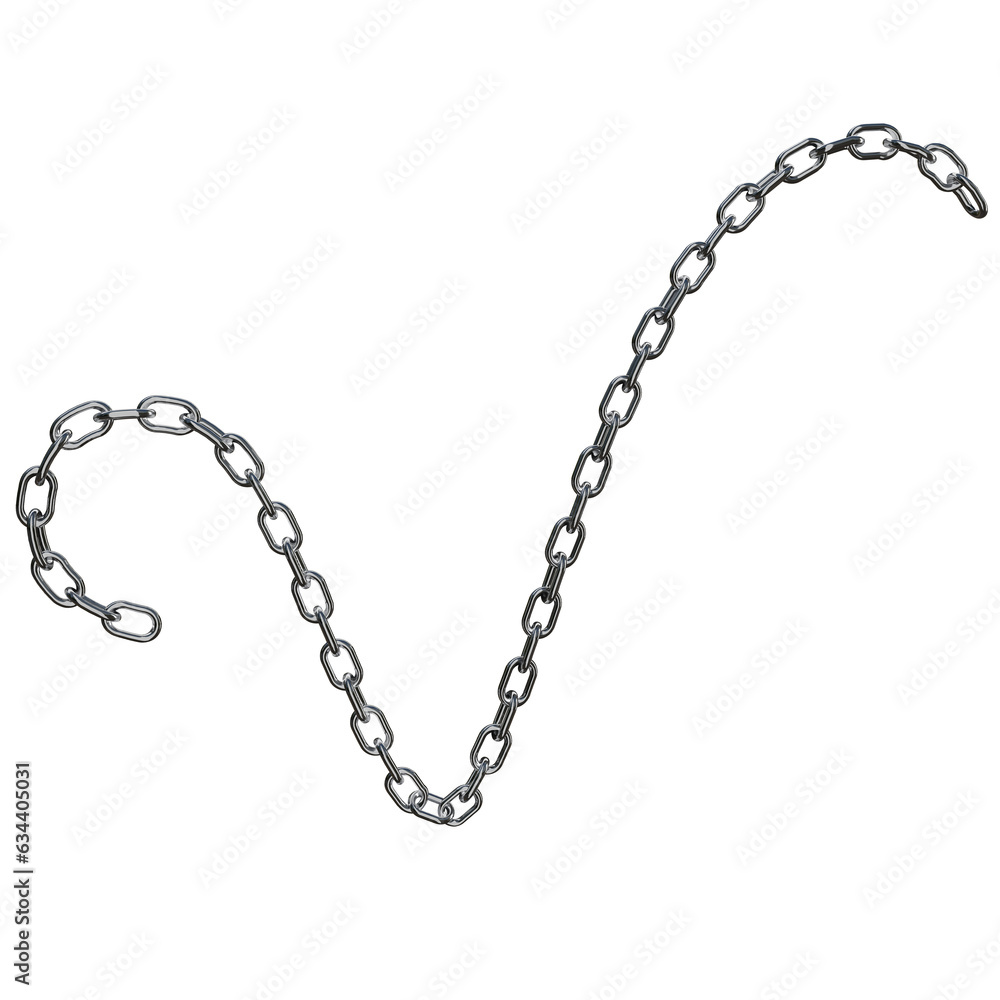 Realistic 3D Vector of a Sturdy Metal Chain with Stainless Rings, Rendered in Chrome or Steel, Isolated on a Png Transparent Background Realistic 3D Vector of a Sturdy Metal Chain with Stainless Rings, Rendered in Chrome or Steel, Isolated on a Png Transparent Background