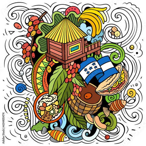 Honduras cartoon doodle funny illustration