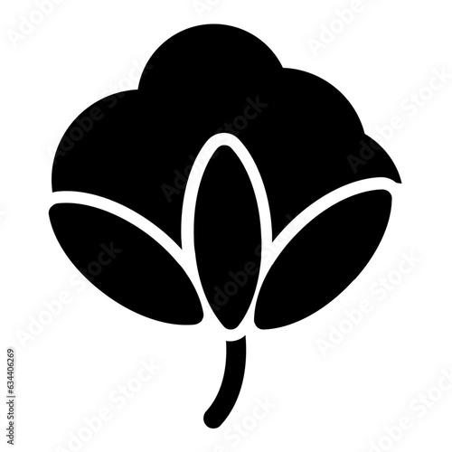 Unique and Simple Cotton Icon with Glyph Style. SVG Vector
