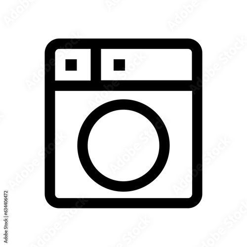 Wash Machine Icon in Trendy Flat Isolated on White Background. SVG Vector
