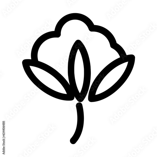 Unique and Simple Cotton Icon with Line Style. SVG Vector

