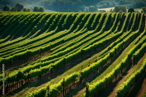 A picturesque vineyard with rows of grapevines