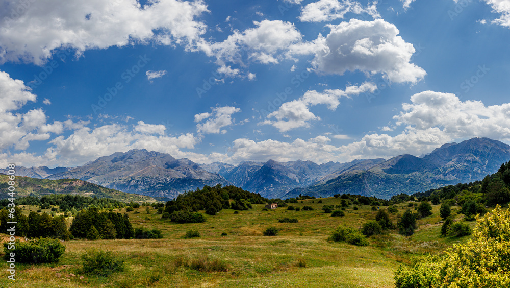 Landscape of the Pyrenees mountains 