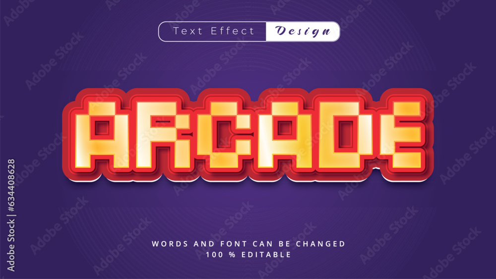 Retro ARCADE game pixel editable text effect